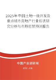 2025年中國土地一級開發及重點城市房地產行業現狀研究分析與市場前景預測報告