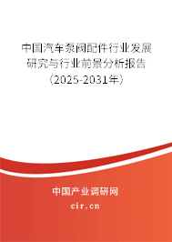 中國汽車泵閥配件行業發展研究與行業前景分析報告（2025-2031年）