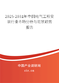 2025-2031年中國電氣工程安裝行業市場分析與前景趨勢報告