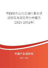 中國城市公共交通行業現狀調研及發展前景分析報告（2025-2031年）