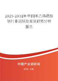 2024-2030年中國(guó)苯乙烯磺酸鈉行業(yè)調(diào)研及發(fā)展趨勢(shì)分析報(bào)告