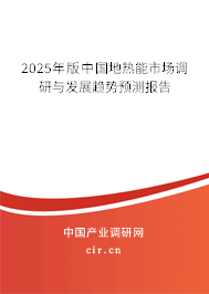 2025年版中國地熱能市場調研與發展趨勢預測報告