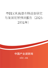 中國義乳胸罩市場調查研究與發展前景預測報告（2025-2031年）