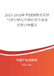 2025-2031年中國便攜式可燃氣體分析儀市場現狀與發展前景分析報告
