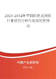 2025-2031年中國彩色光刻膠行業研究分析與發展前景預測