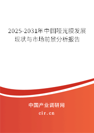 2025-2031年中國啞光膜發(fā)展現(xiàn)狀與市場前景分析報告