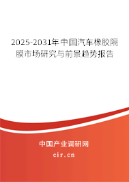 2025-2031年中國汽車橡膠隔膜市場研究與前景趨勢報告