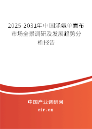 2025-2031年中國滌氨單面布市場全景調研及發展趨勢分析報告
