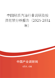 中國輕質汽油行業調研及投資前景分析報告（2025-2031年）
